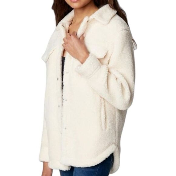 NEW Blank NYC Shortbread Shacket Sherpa Fleece Snap Front Jacket 2X - Picture 1 of 10
